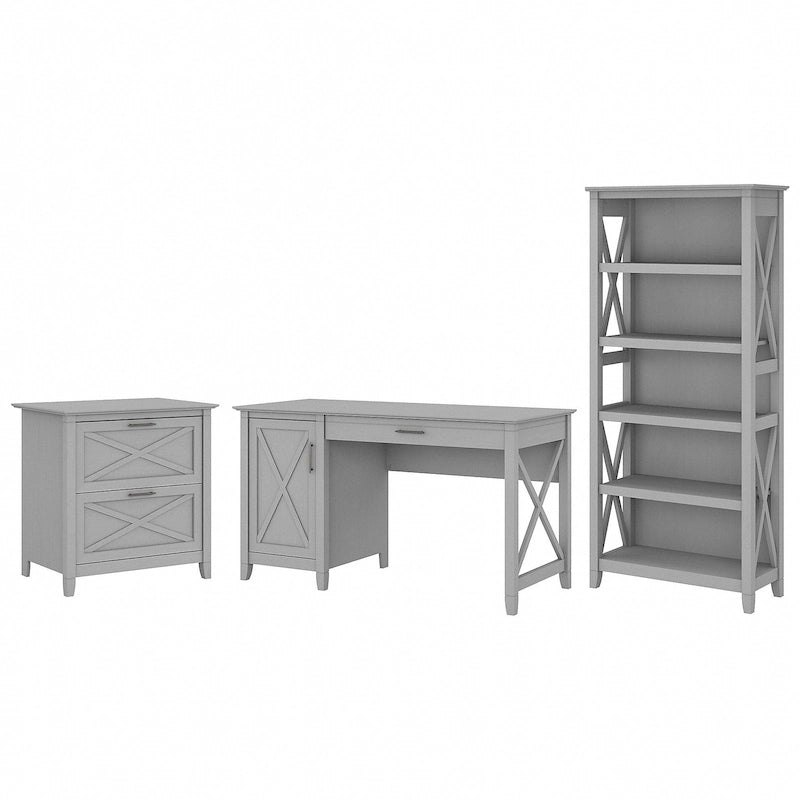 t 54W Bureau informatique avec armoire et bibliothèque, par