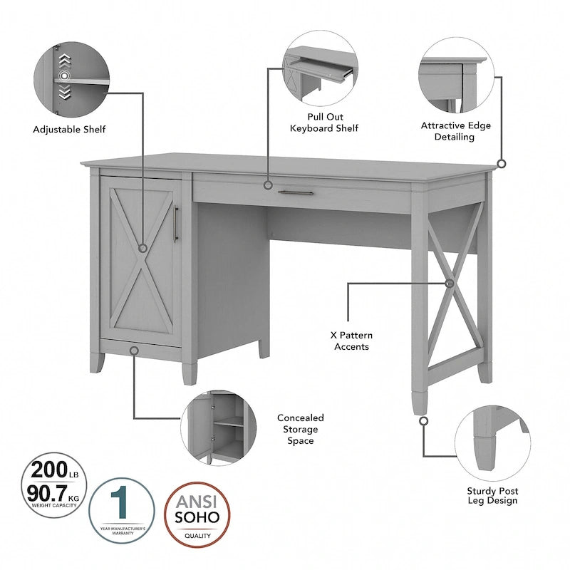 t 54W Bureau informatique avec armoire et bibliothèque, par