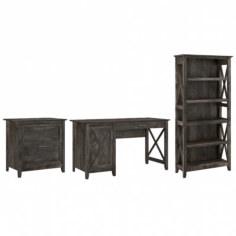 t 54W Bureau informatique avec armoire et bibliothèque, par