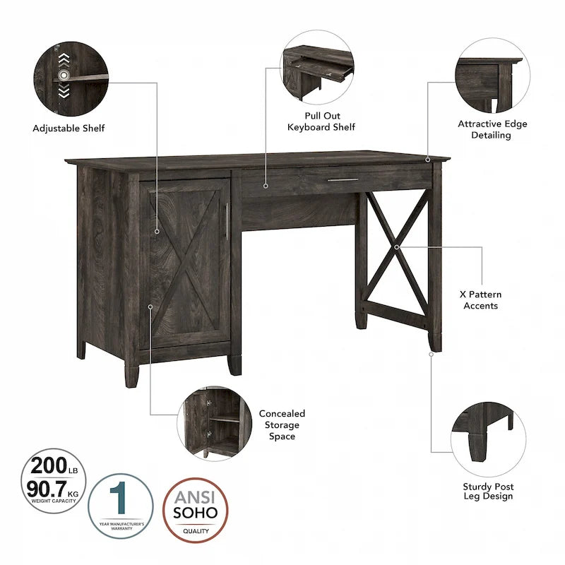 t 54W Bureau informatique avec armoire et bibliothèque, par