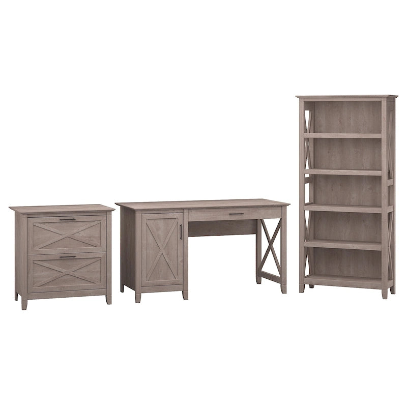 t 54W Bureau informatique avec armoire et bibliothèque, par