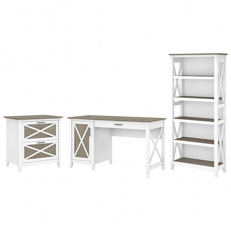 t 54W Bureau informatique avec armoire et bibliothèque, par
