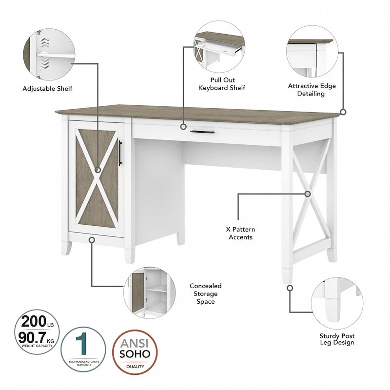 t 54W Bureau informatique avec armoire et bibliothèque, par