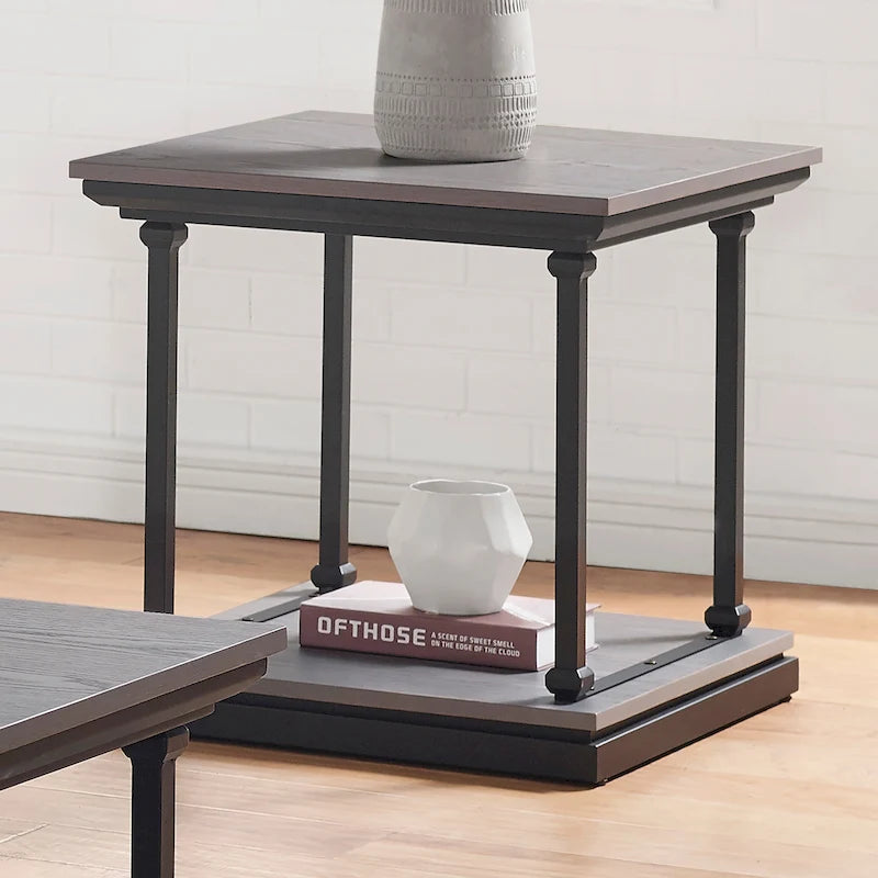 Table d'appoint à 1 étagère de 60 cm, style transitionnel