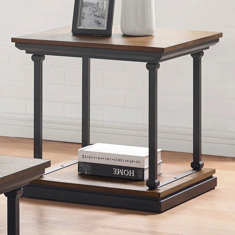 Table d'appoint à 1 étagère de 60 cm, style transitionnel