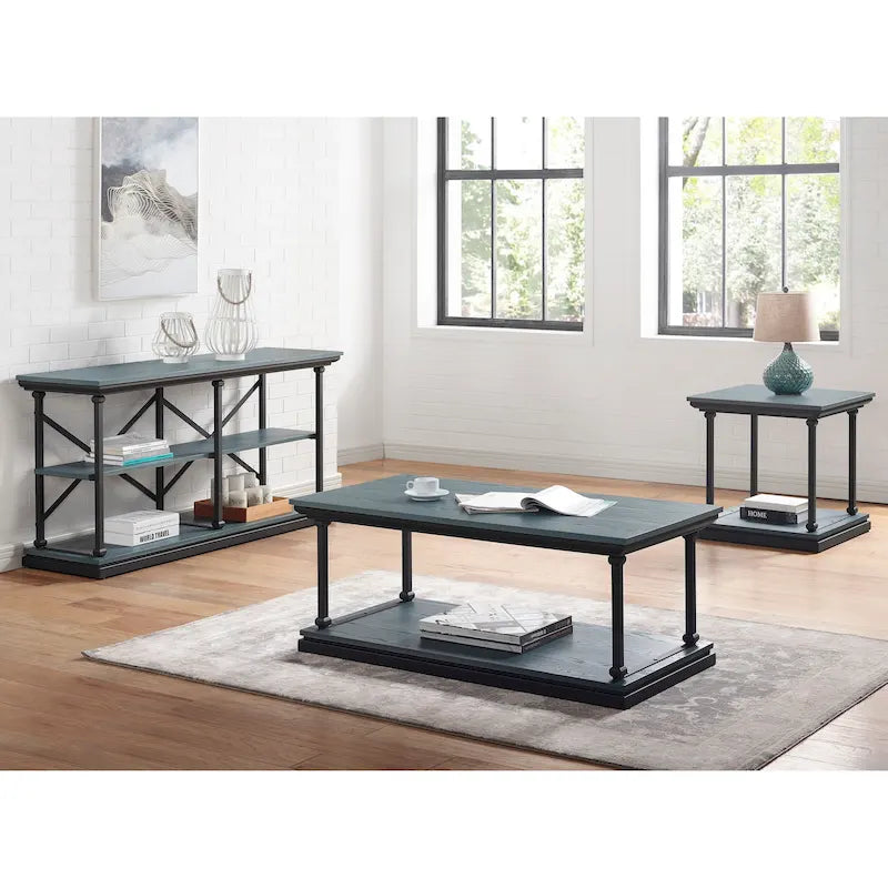 Table d'appoint à 1 étagère de 60 cm, style transitionnel
