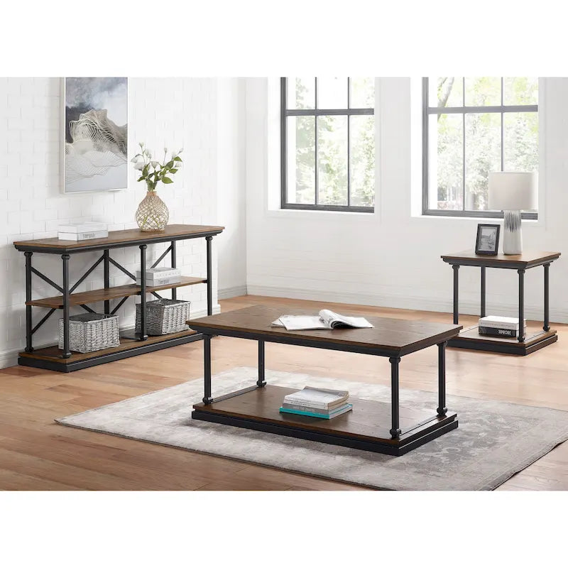 Table d'appoint à 1 étagère de 60 cm, style transitionnel