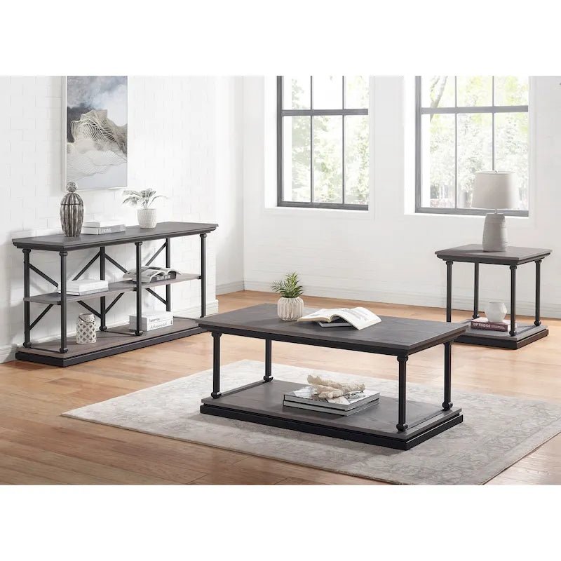Table d'appoint à 1 étagère de 60 cm, style transitionnel