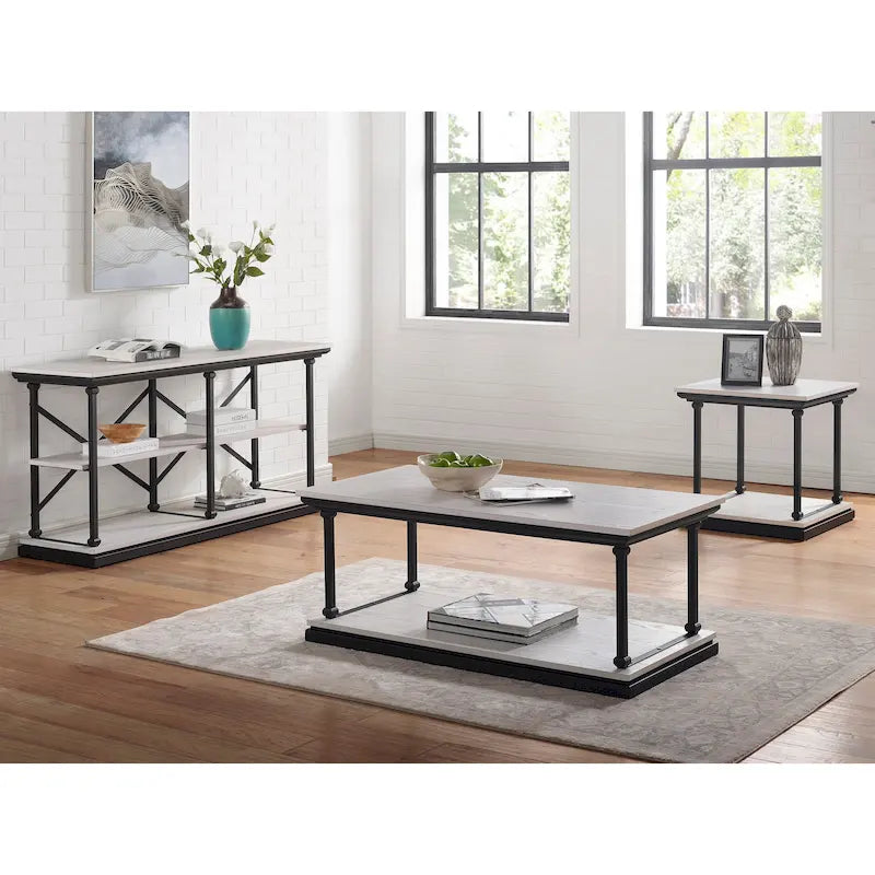 Table d'appoint à 1 étagère de 60 cm, style transitionnel