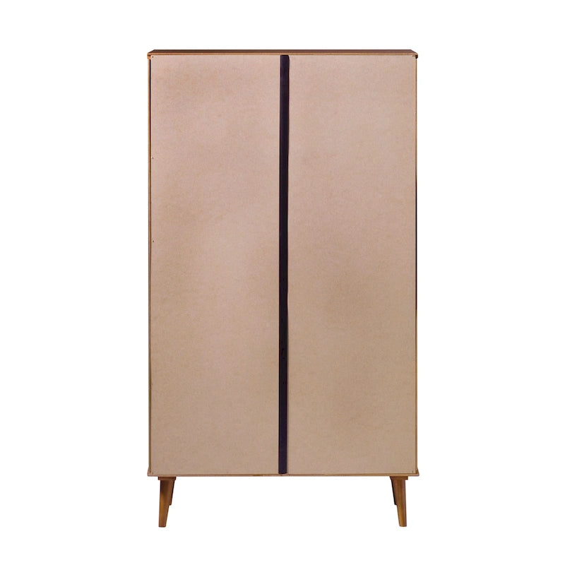 Commode 5 tiroirs en bois massif de style Mid-Century