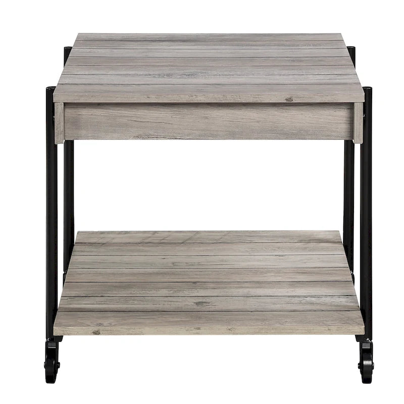 Table de chevet en acier 1 étagère de 24 po Farmhouse