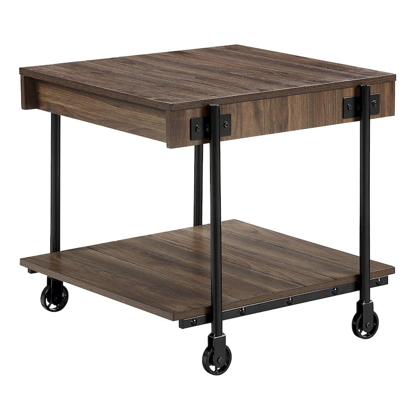 Table de chevet en acier 1 étagère de 24 po Farmhouse