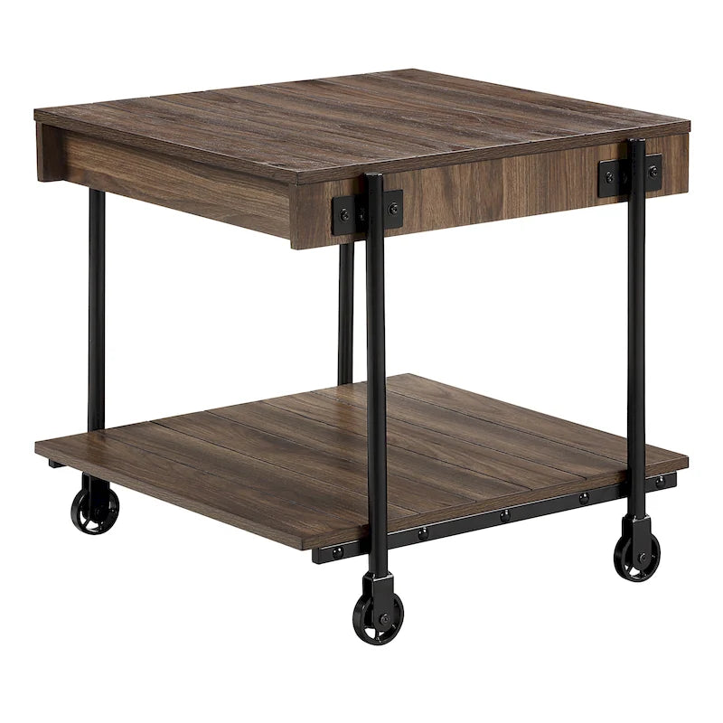 Table de chevet en acier 1 étagère de 24 po Farmhouse