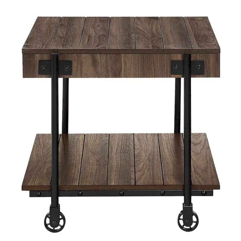 Table de chevet en acier 1 étagère de 24 po Farmhouse
