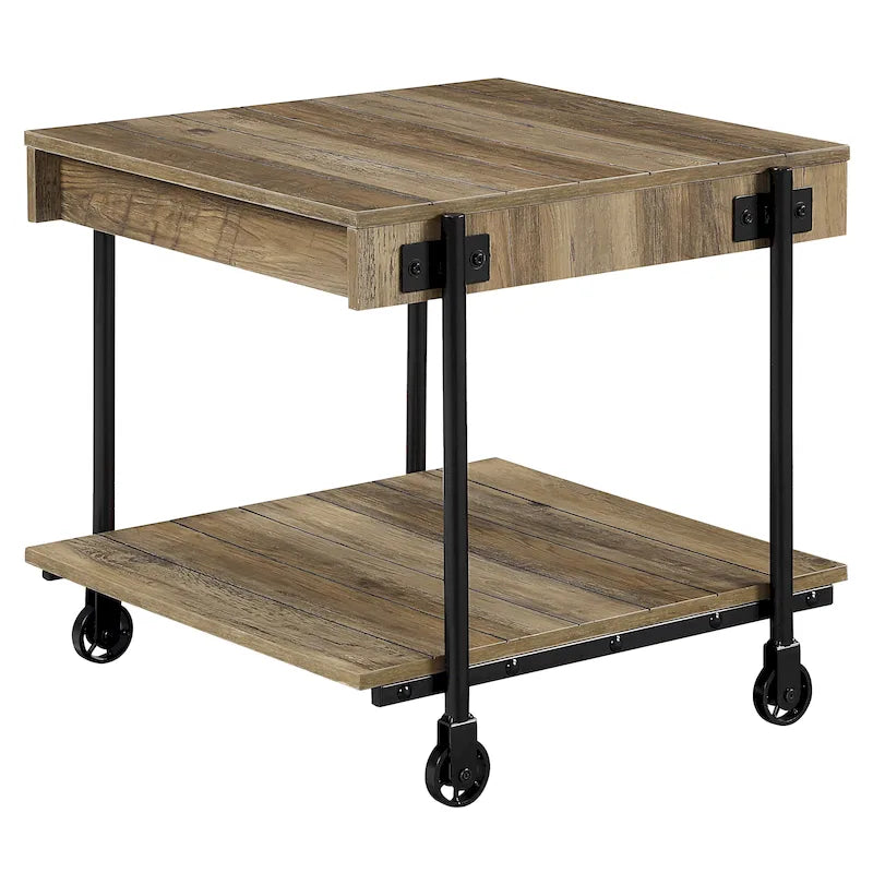 Table de chevet en acier 1 étagère de 24 po Farmhouse