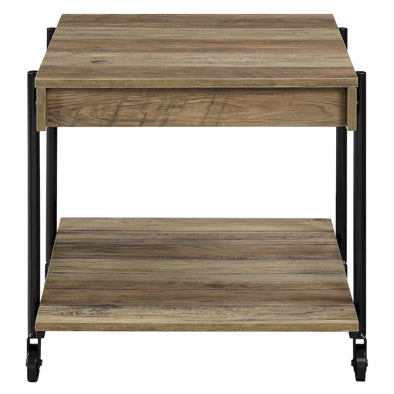 Table de chevet en acier 1 étagère de 24 po Farmhouse