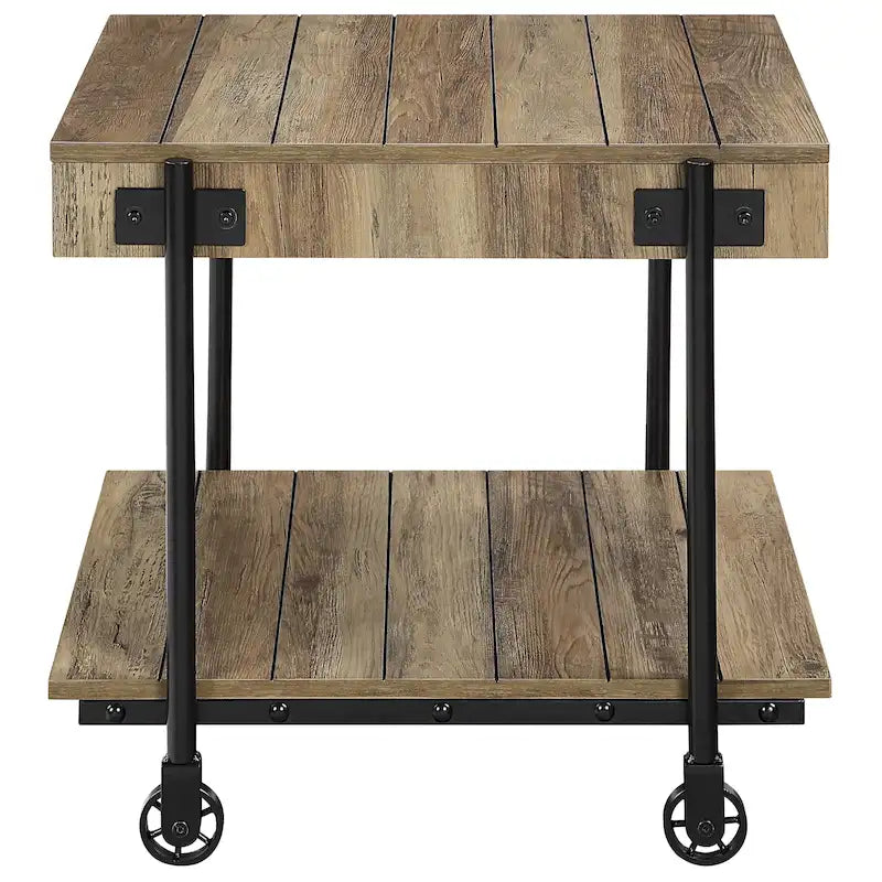 Table de chevet en acier 1 étagère de 24 po Farmhouse