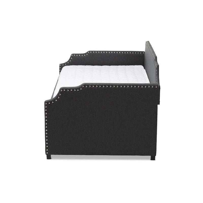Lit de repos contemporain double avec lit gigogne escamotable