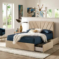 Arlert V-Channel Headboard Storage Platform Bed by 