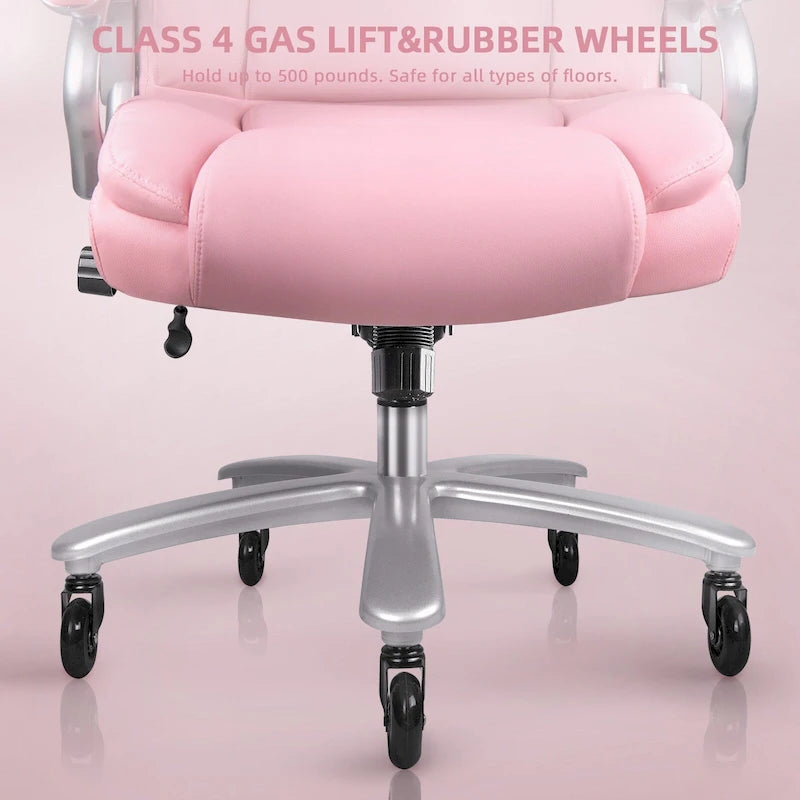 Chaise de Bureau Direction Grande Taille, 225 kg, Support Lombaire Ajustable, Chaise Ergonomique à Dossier Haut en Cuir PU pour Ordinateur