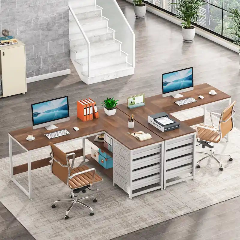 Bureau d'angle en L réversible, table d'écriture, poste de travail robuste