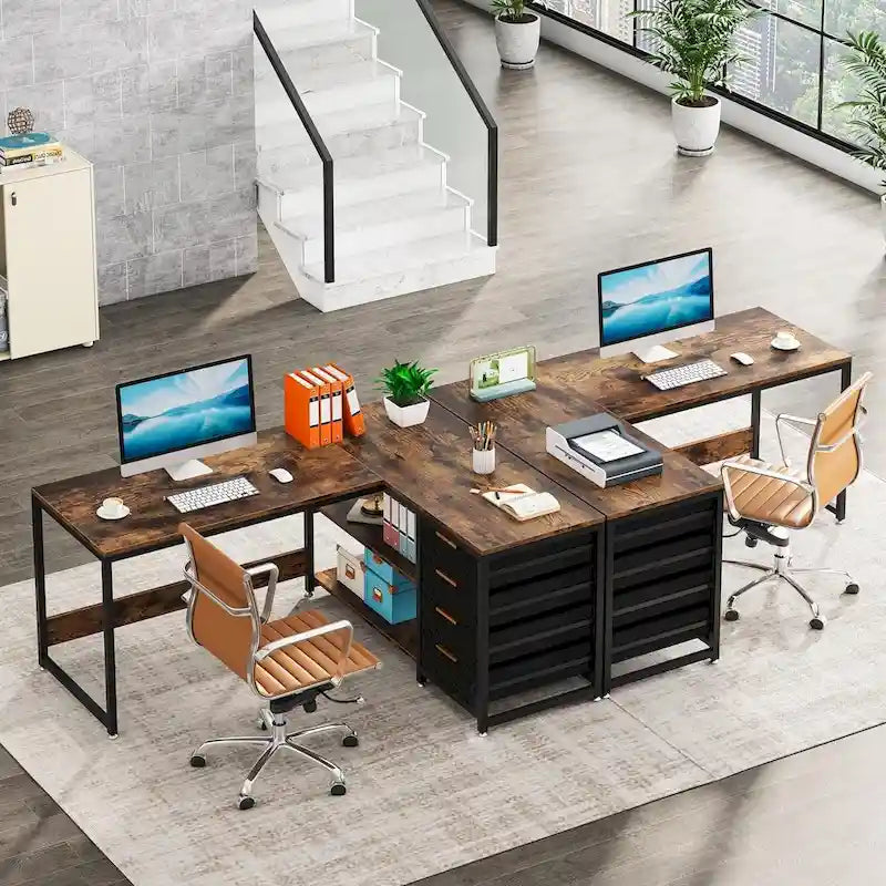 Bureau d'angle en L réversible, table d'écriture, poste de travail robuste