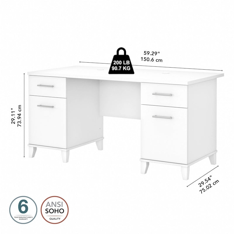 Bureau d'ordinateur 60W avec tiroirs