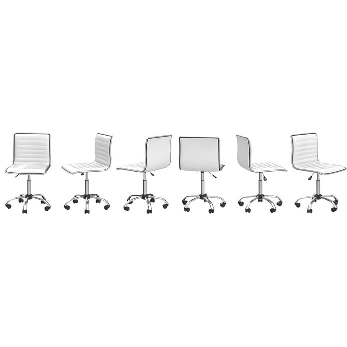 Chaise de Bureau Ergonomique sans Accoudores, Chaise de Bureau à Dossier Mid-Back, Chaise de Bureau Pivotante pour Petits Espaces, Chaise de Maquillage pour Salon