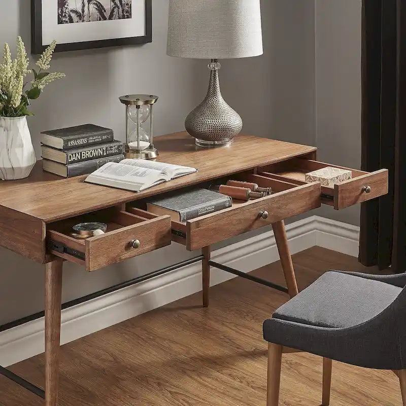 Bureau 3 tiroirs en bois
