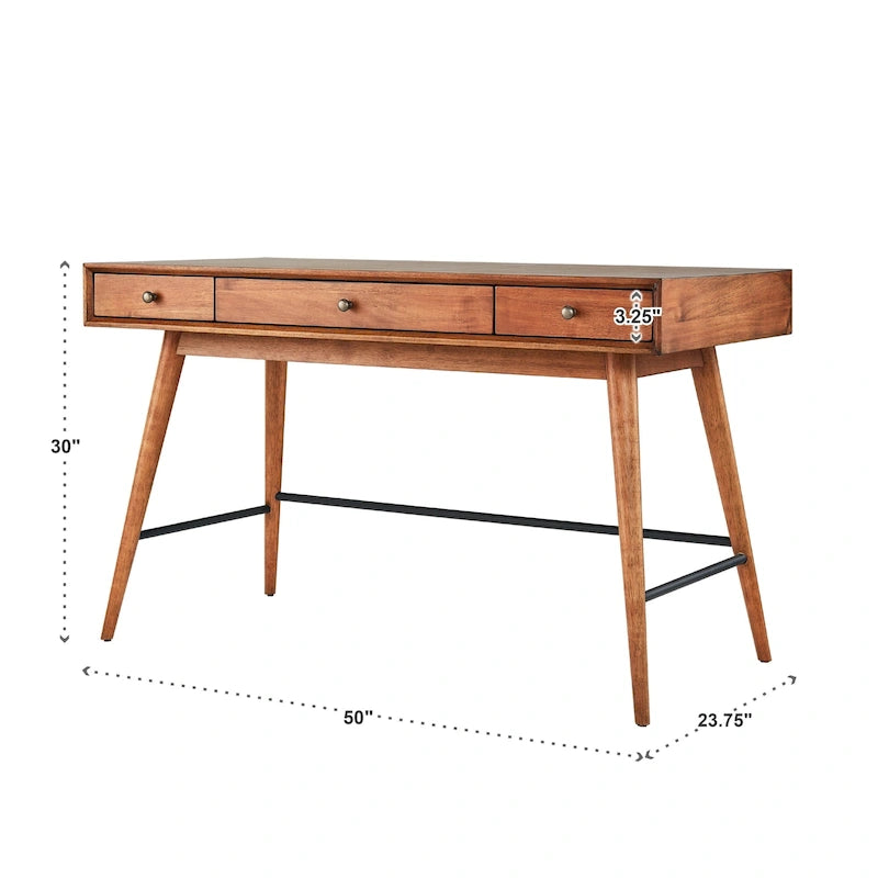 Bureau 3 tiroirs en bois