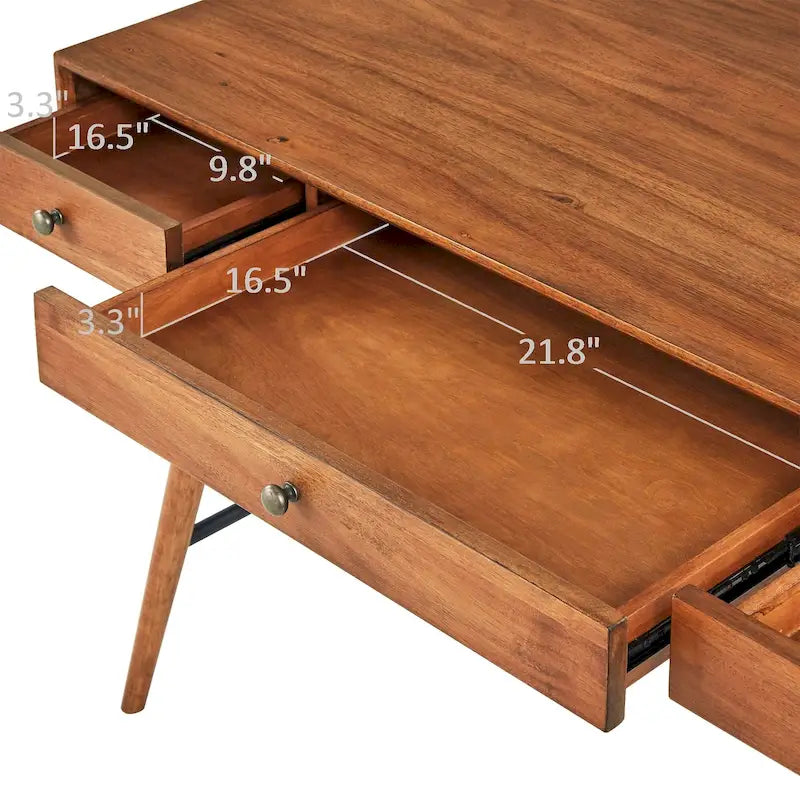 Bureau 3 tiroirs en bois