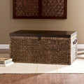  Keene Espresso Woven Hyacinth Trunk Coffee Table