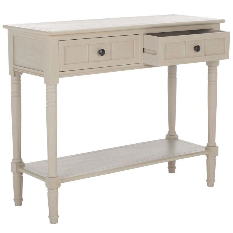 Console 2 tiroirs grise - 35,8 x 13,8 x 29,5 - 36Lx14Px30H
