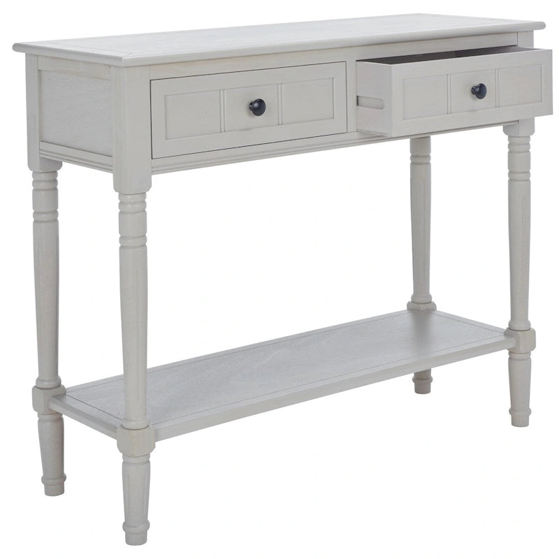 Console 2 tiroirs grise - 35,8 x 13,8 x 29,5 - 36Lx14Px30H
