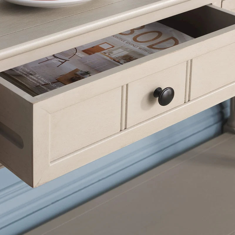 Console 2 tiroirs grise - 35,8 x 13,8 x 29,5 - 36Lx14Px30H