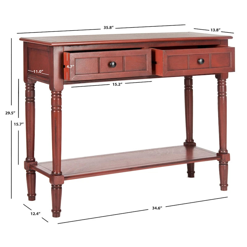 Console 2 tiroirs grise - 35,8 x 13,8 x 29,5 - 36Lx14Px30H