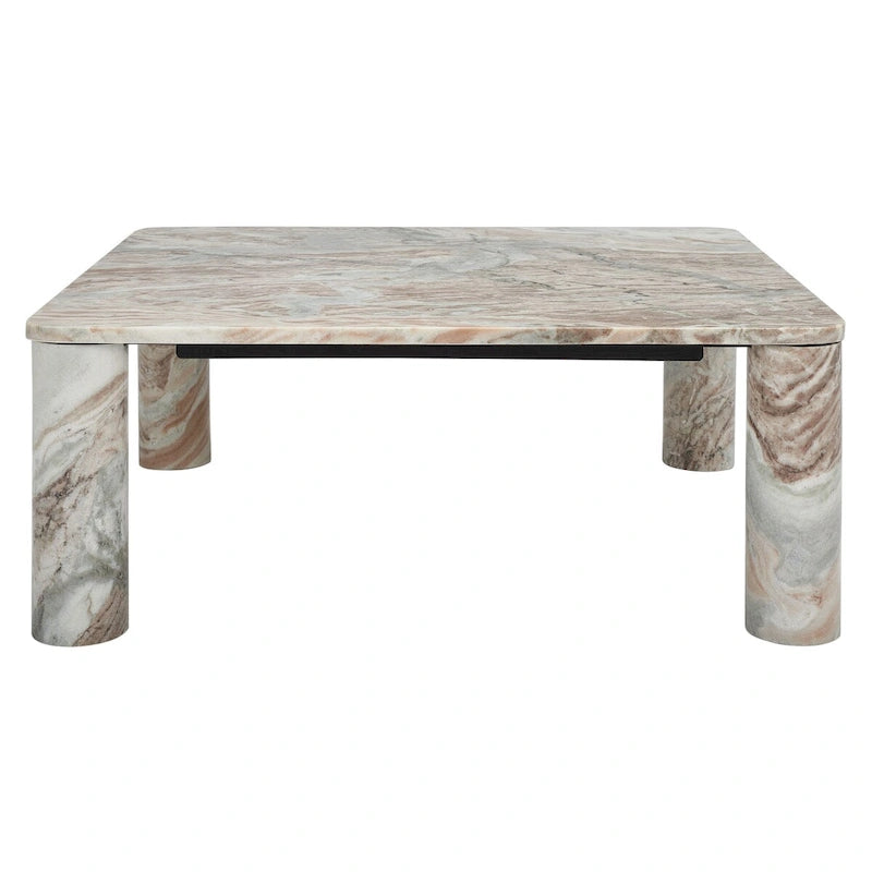 Table basse carrée en marbre - 35 po larg. x 35 po prof. x 13 po haut. - 35L x 35P x 13H