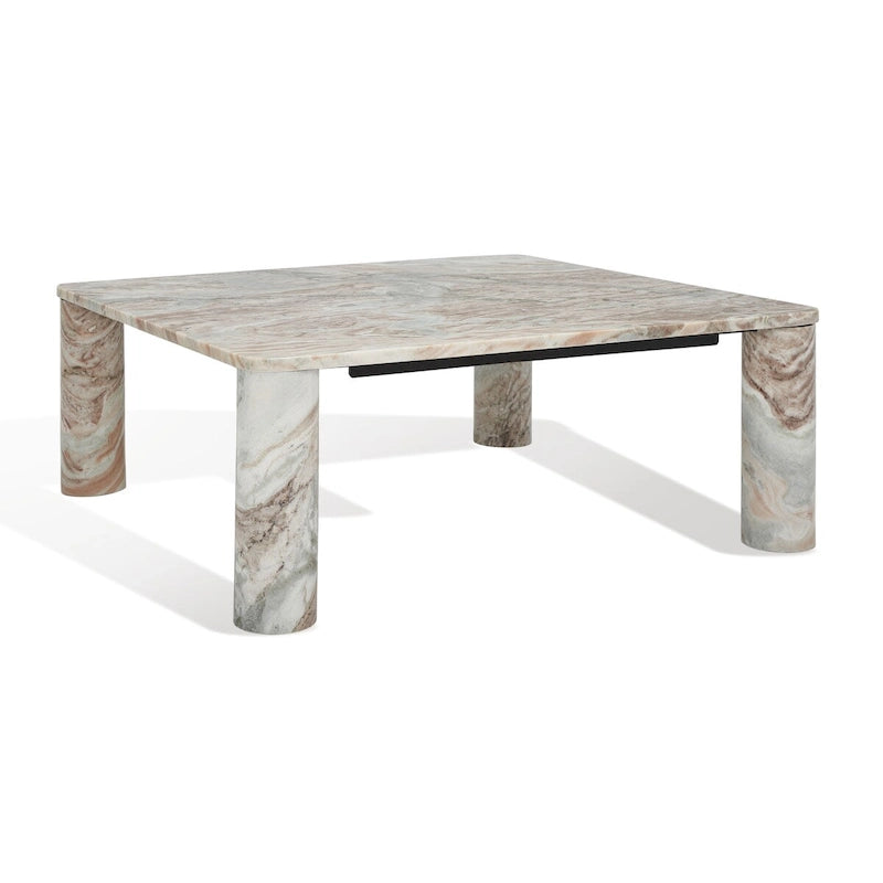 Table basse carrée en marbre - 35 po larg. x 35 po prof. x 13 po haut. - 35L x 35P x 13H