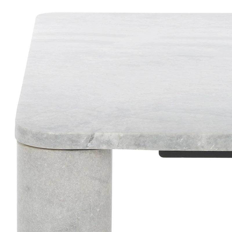 Table basse carrée en marbre - 35 po larg. x 35 po prof. x 13 po haut. - 35L x 35P x 13H