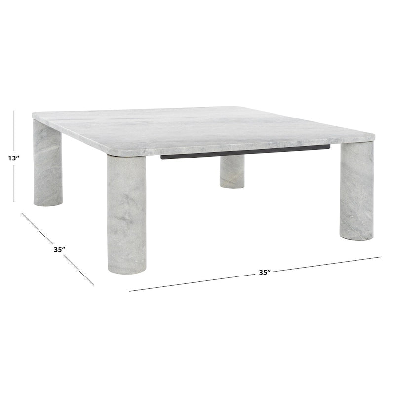 Table basse carrée en marbre - 35 po larg. x 35 po prof. x 13 po haut. - 35L x 35P x 13H
