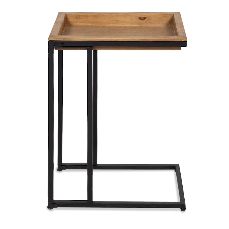 Table d'appoint en bois en forme de C