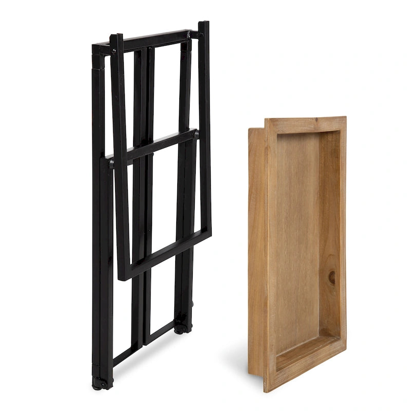 Table d'appoint en bois en forme de C