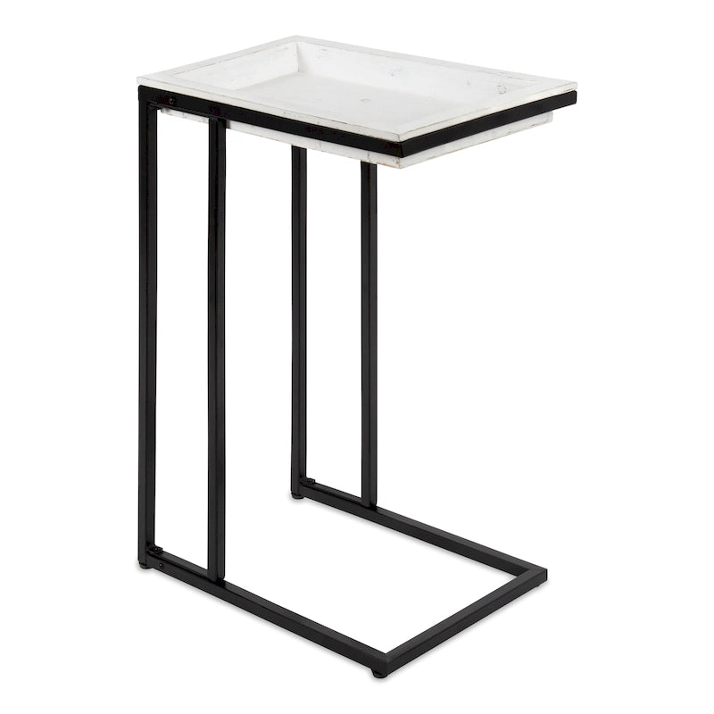 Table d'appoint en bois en forme de C
