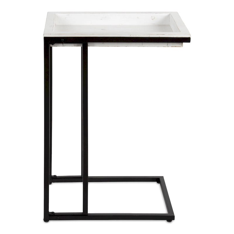 Table d'appoint en bois en forme de C