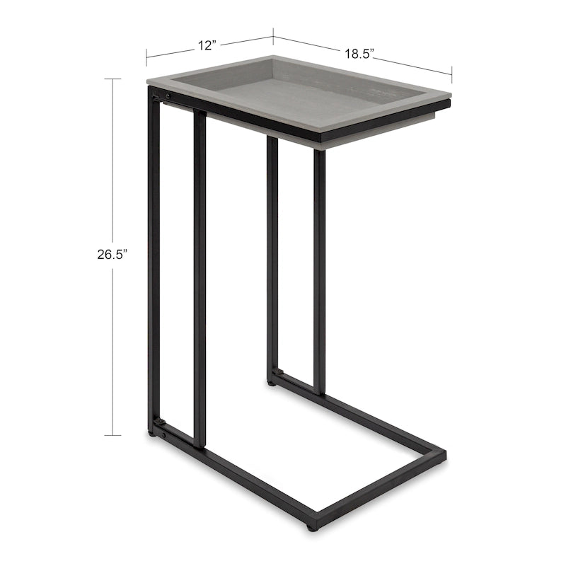 Table d'appoint en bois en forme de C