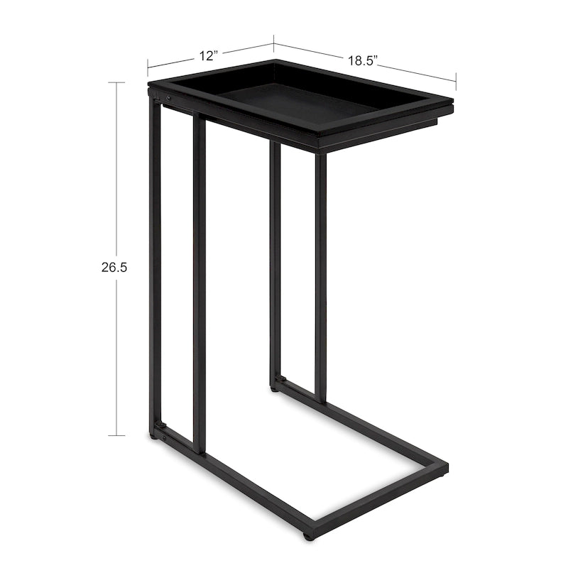 Table d'appoint en bois en forme de C