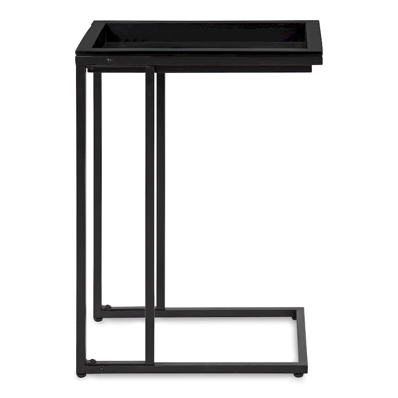 Table d'appoint en bois en forme de C