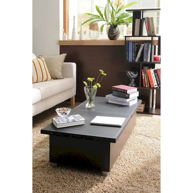 Table basse avec dessus en similicuir de 47 pouces