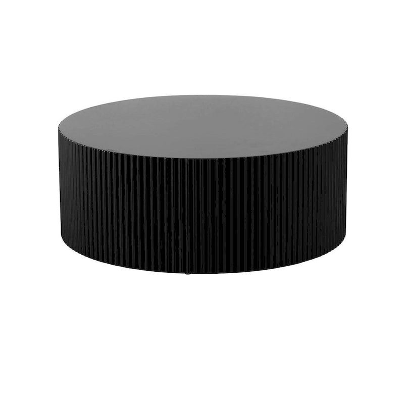 Table basse ronde en bois moderne - Noire