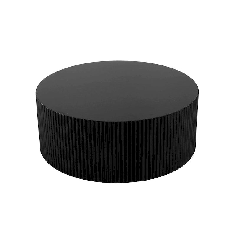 Table basse ronde en bois moderne - Noire